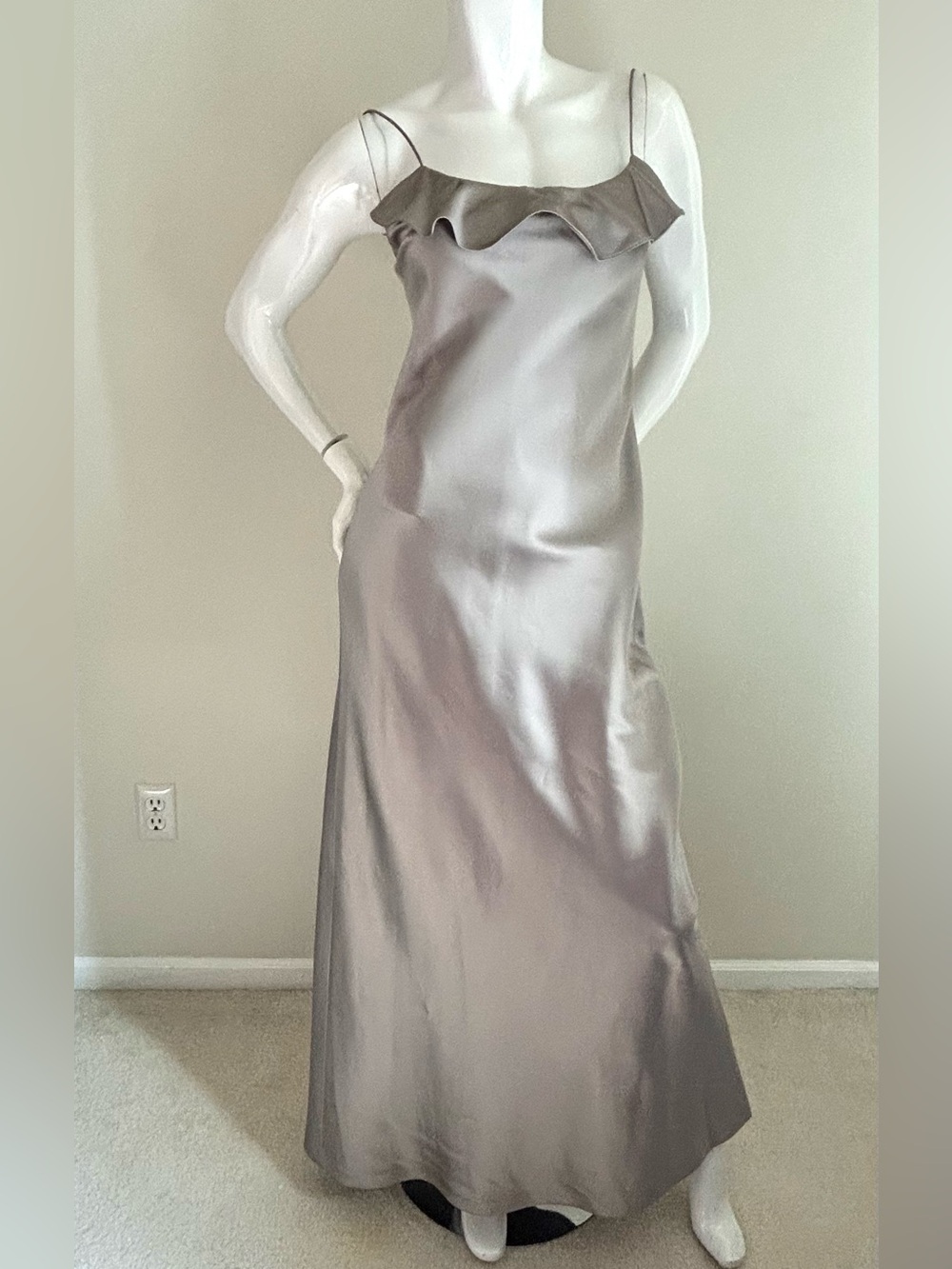 Ralph Lauren Silver Slip Maxi Dress Size 6